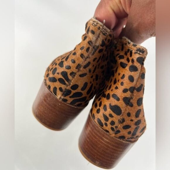Anthropologie All Black animal print tan boots size 8 - Picture 3 of 9